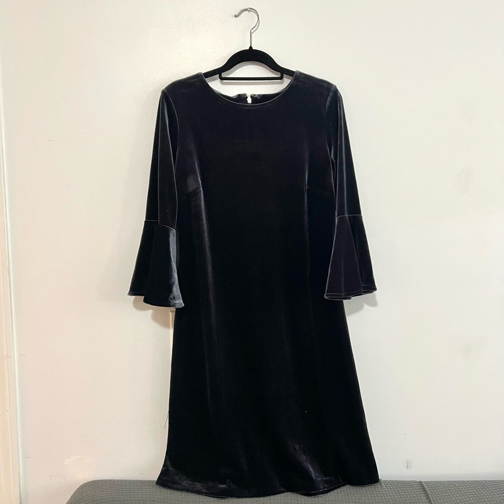 Velvet Dress Flutter Sleeve